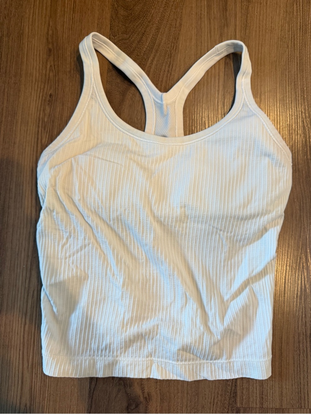 lululemon athletica White Ribbed Racerback Crop Ebb to Street Tank